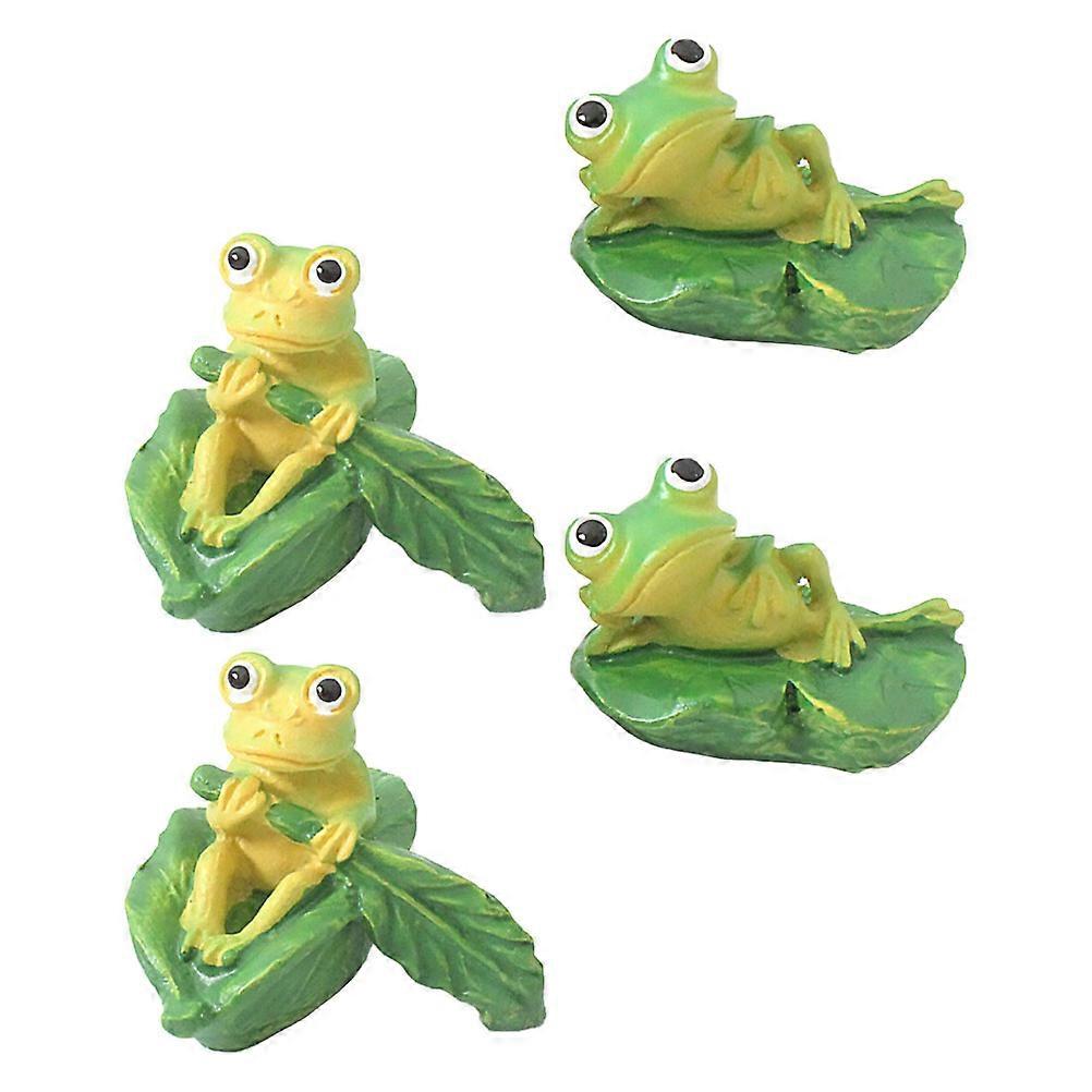 Garden Decor For Outside Decoration For Craft Projects 3.50X3.50X2.50CM Green Frog Shape 4Pcs