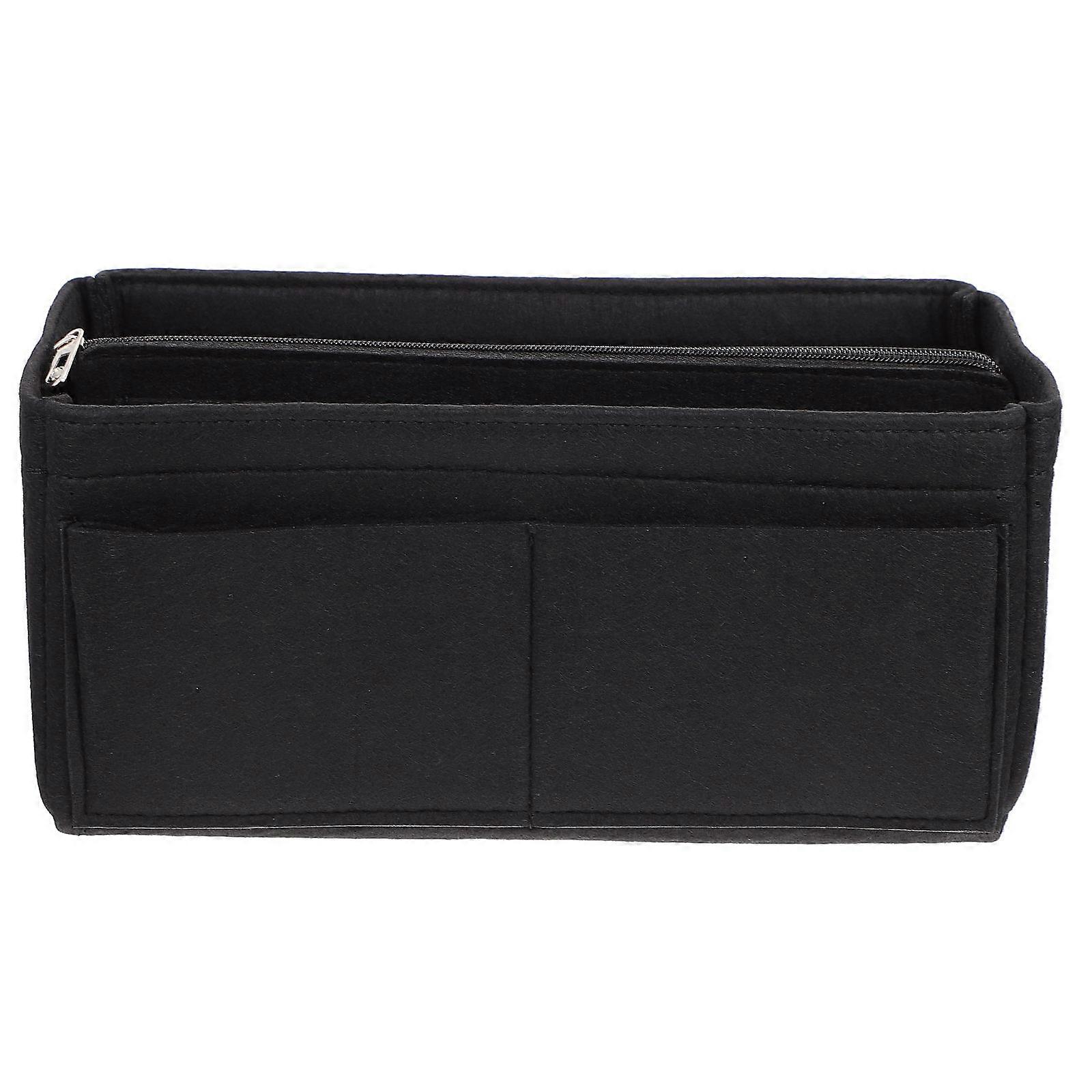 Compact Felt Pencil Pouch For Students And Workers Black Simple Style 1Pack