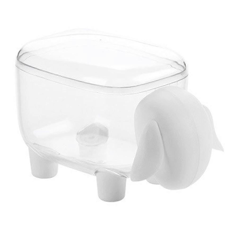 Lamb Shaped Cotton Swab Storage Case, Desktop Organizer for Bathroom, Makeup Pads, and Toiletries, Transparent Design, Keeps Cotton Buds Clean and