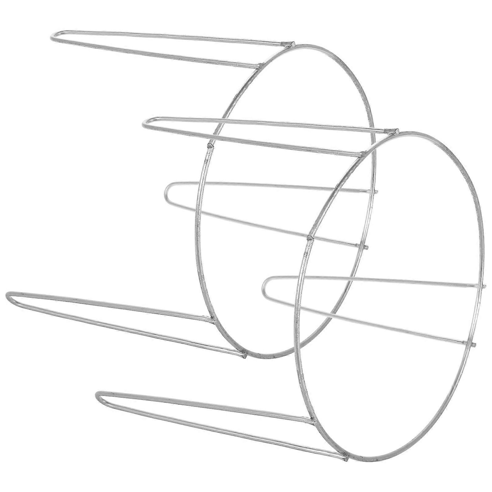 Grill Stand for Storage Silver Iron Material Easy Maintenance Compact Design 2pcs 3 Feet