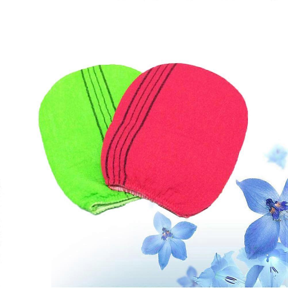 2pcs Rubbing Gloves for Exfoliation Versatile Bathing Mitts for Men & Women Textured Shower Gloves for Deep Cleansing, Assorted Colors