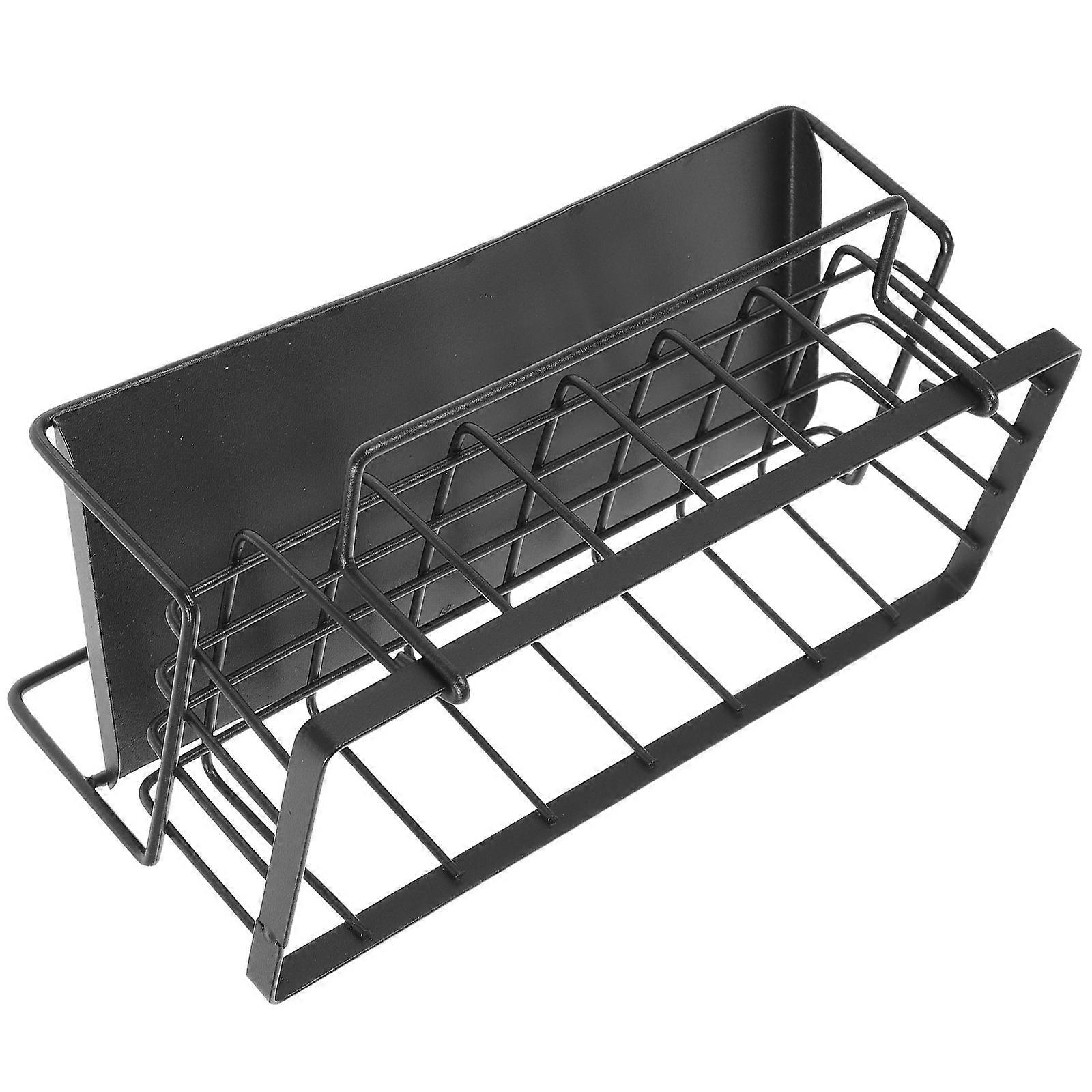 Kitchen Sink Sponge Organizer with Drain Design, Metal Storage Rack for Easy Cleaning, Compact with Towel Bar for Kitchen and Bathroom Organization