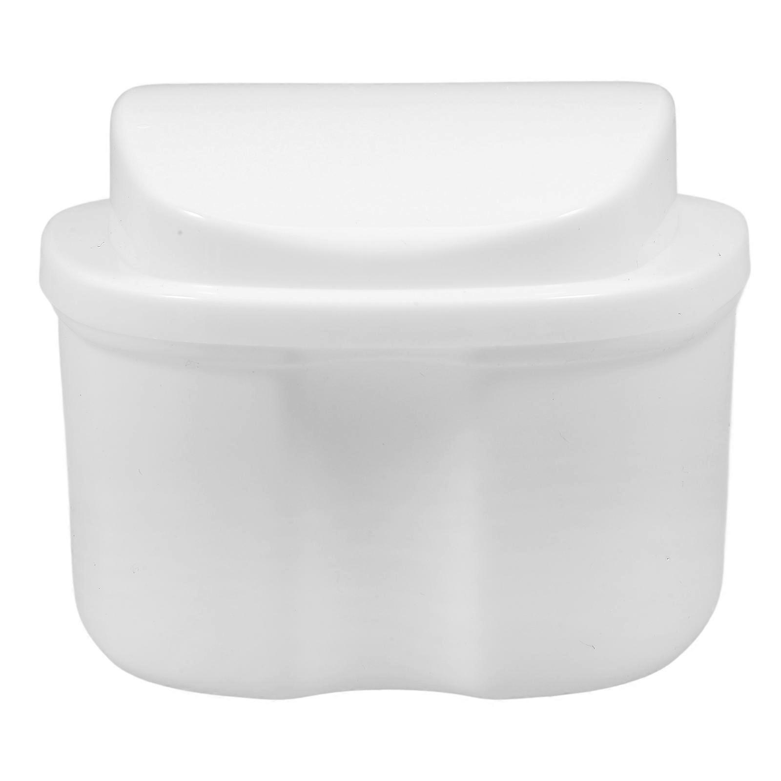 Denturebox Case Conteneur Denturecase avec couvercle Blanc