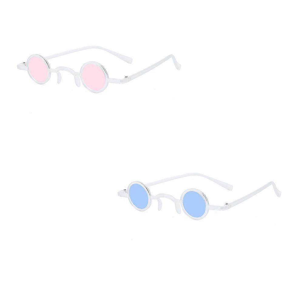 Funny Blue Sunglasses for Decoration Lightweight Durable AC PC Material for Festivals Parties 2 Pairs
