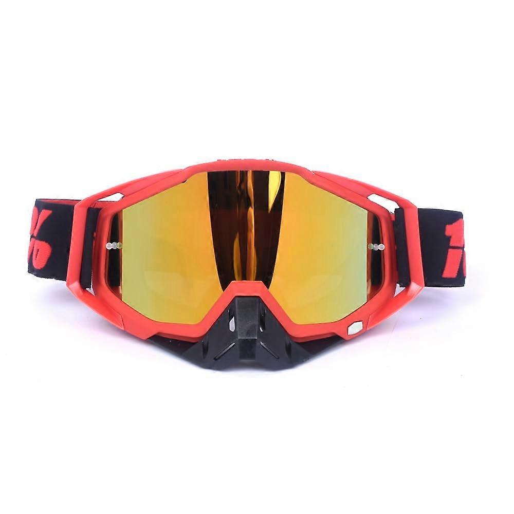 Motocross Goggles for ATV, Motorcycle, and MTB - Windproof Sunglasses, Beige, Adjustable Fit, UV Protection