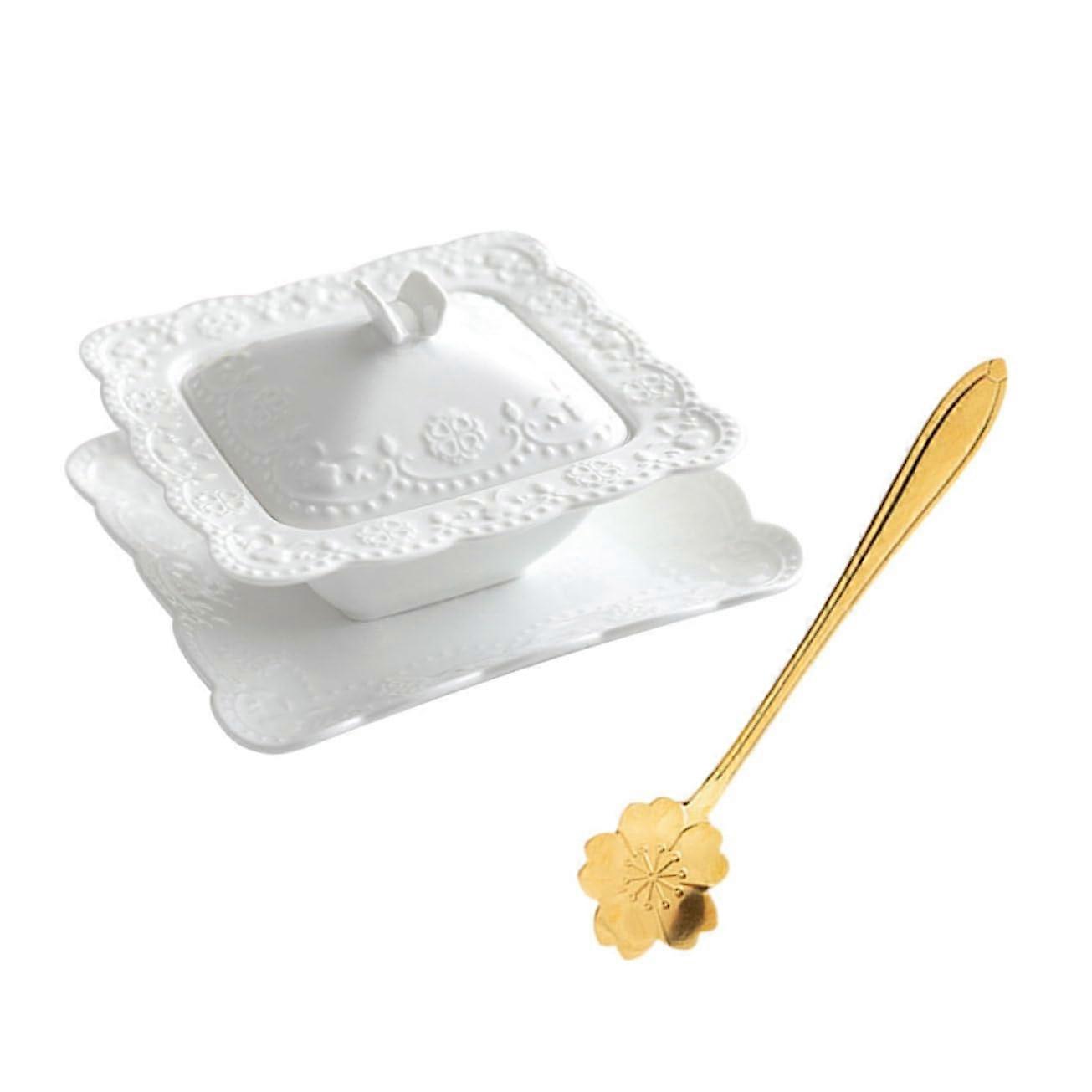 1piece ceramic soup bowl with lid and spoon for restaurant and camping, quality design, durable, and keeps food warm longer.