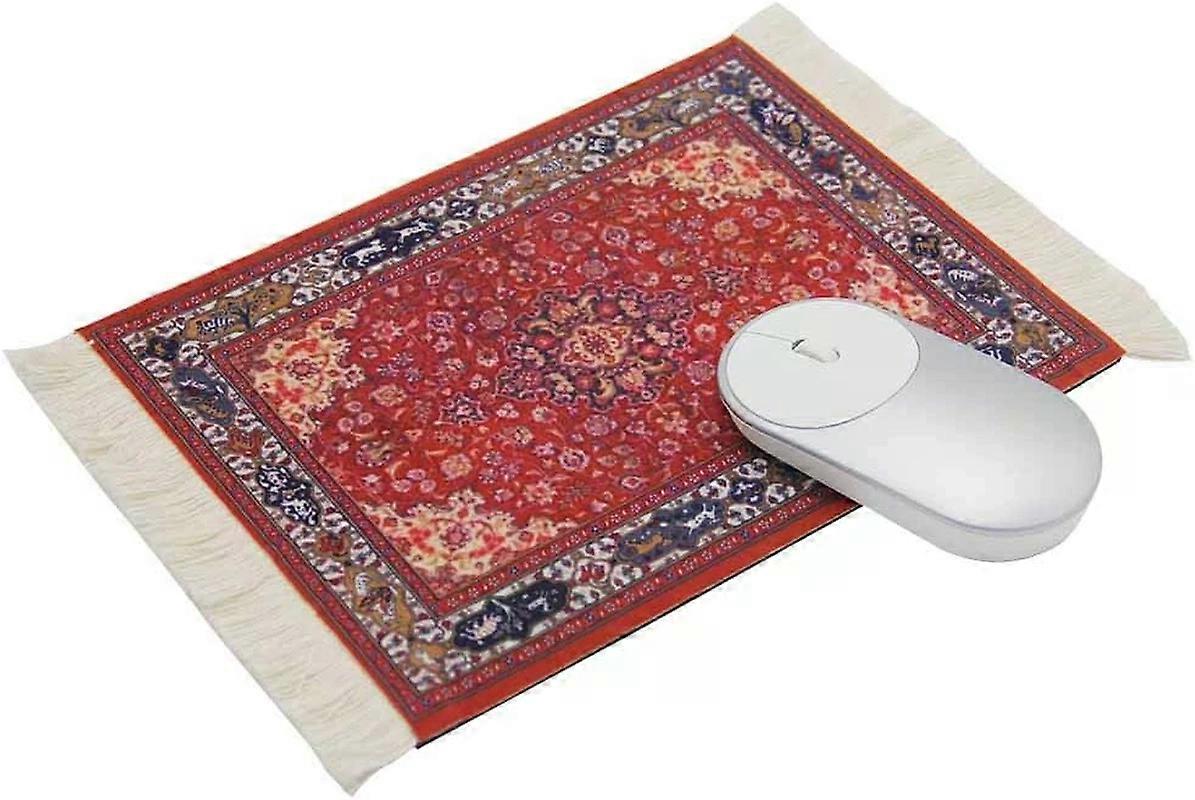 Rug Mouse Pad, Oriental Persian Carpet Style, Dark Red