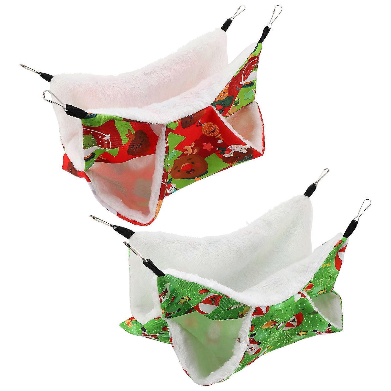 2Pcs Christmas Hanging Nest Pet Shop Hiding Place Fabric Assorted Color For Pets
