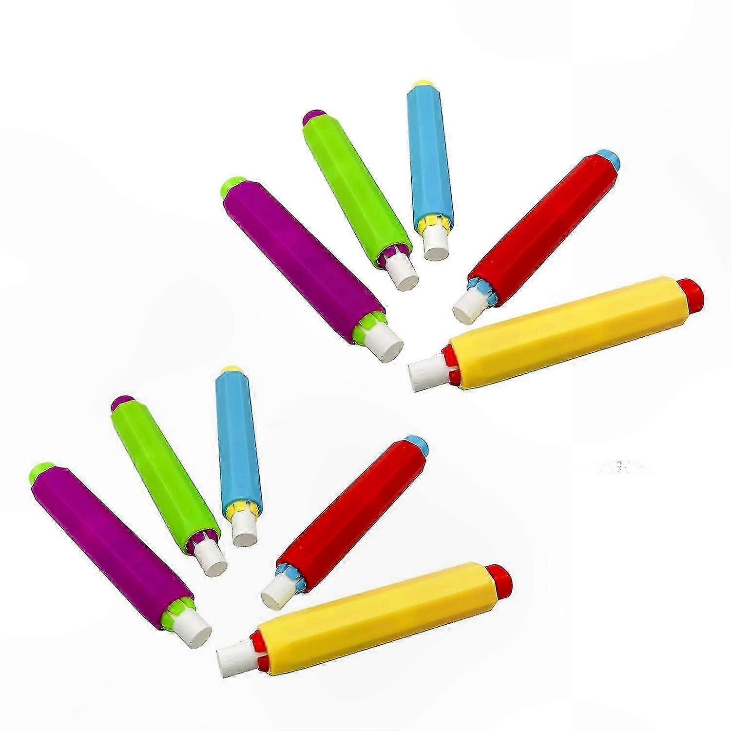 Adjustable Chalk Holders for Classrooms, 10 Pack Durable Plastic Clips to Prevent Breakage and Minimize Dust