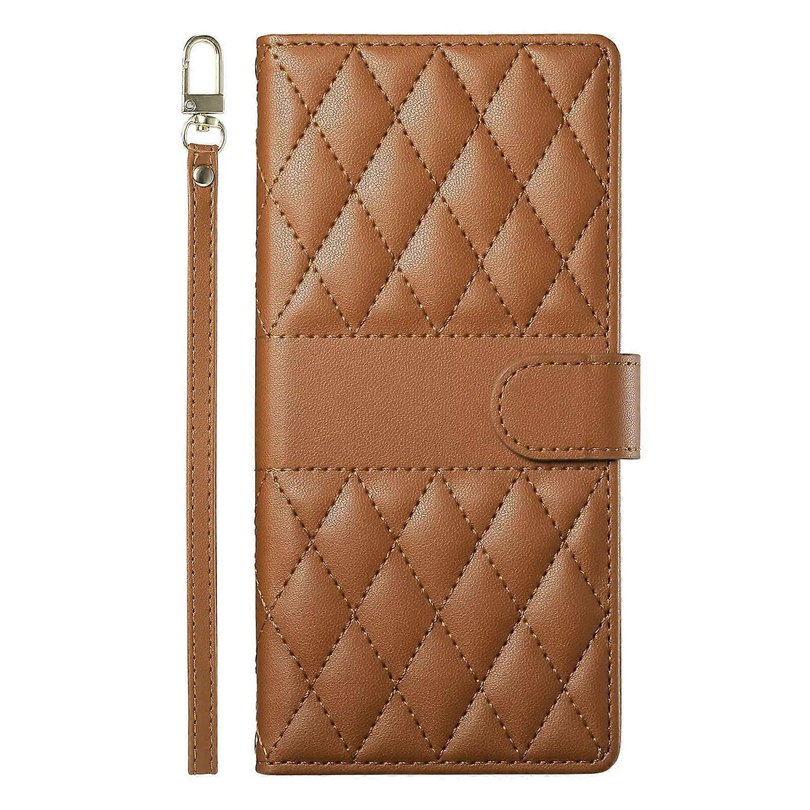 Google Pixel 7 Pro Case Leather Flip Cover Stand Magnetic Brown