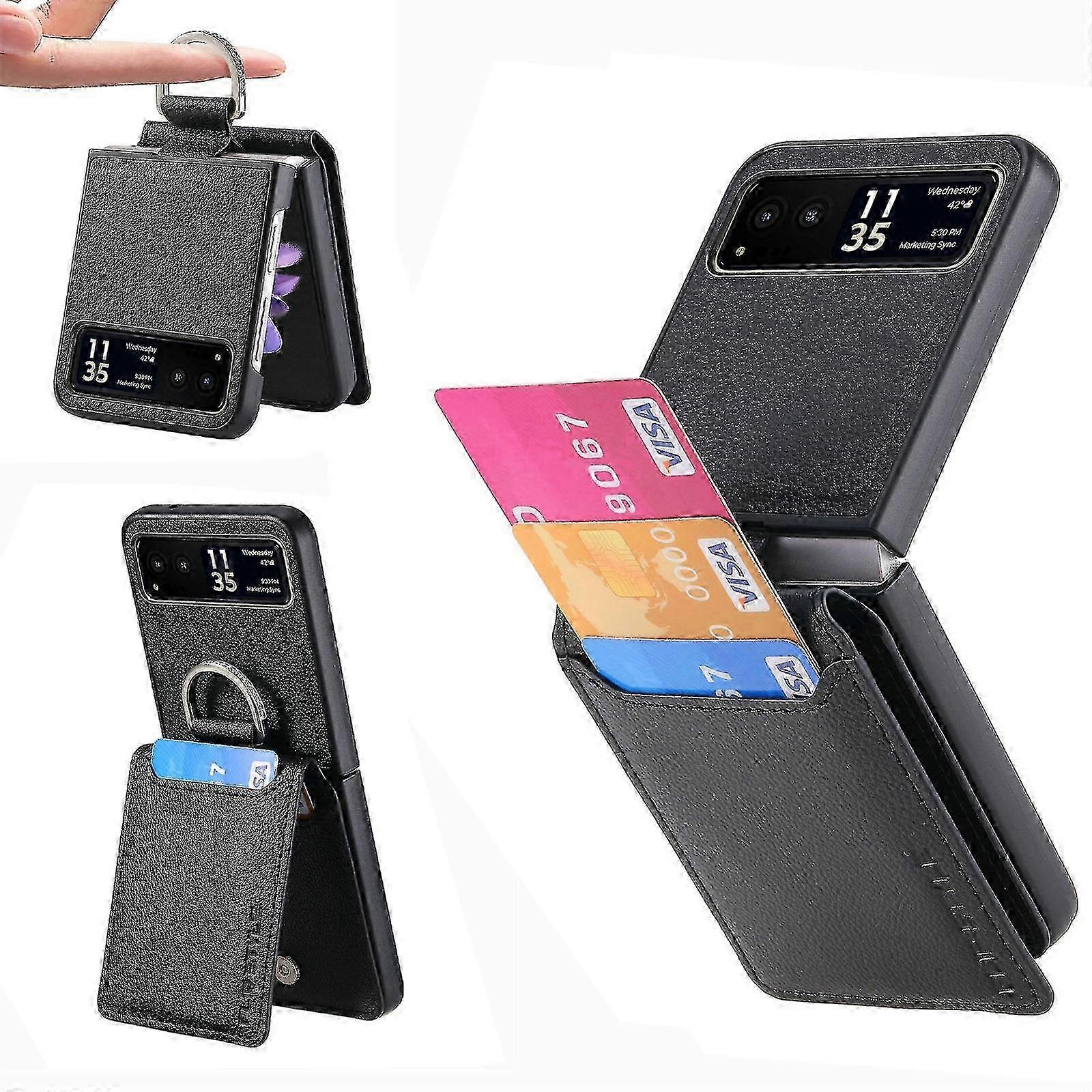 Custom-fit case for Motorola Razr 40 featuring litchi-inspired leather