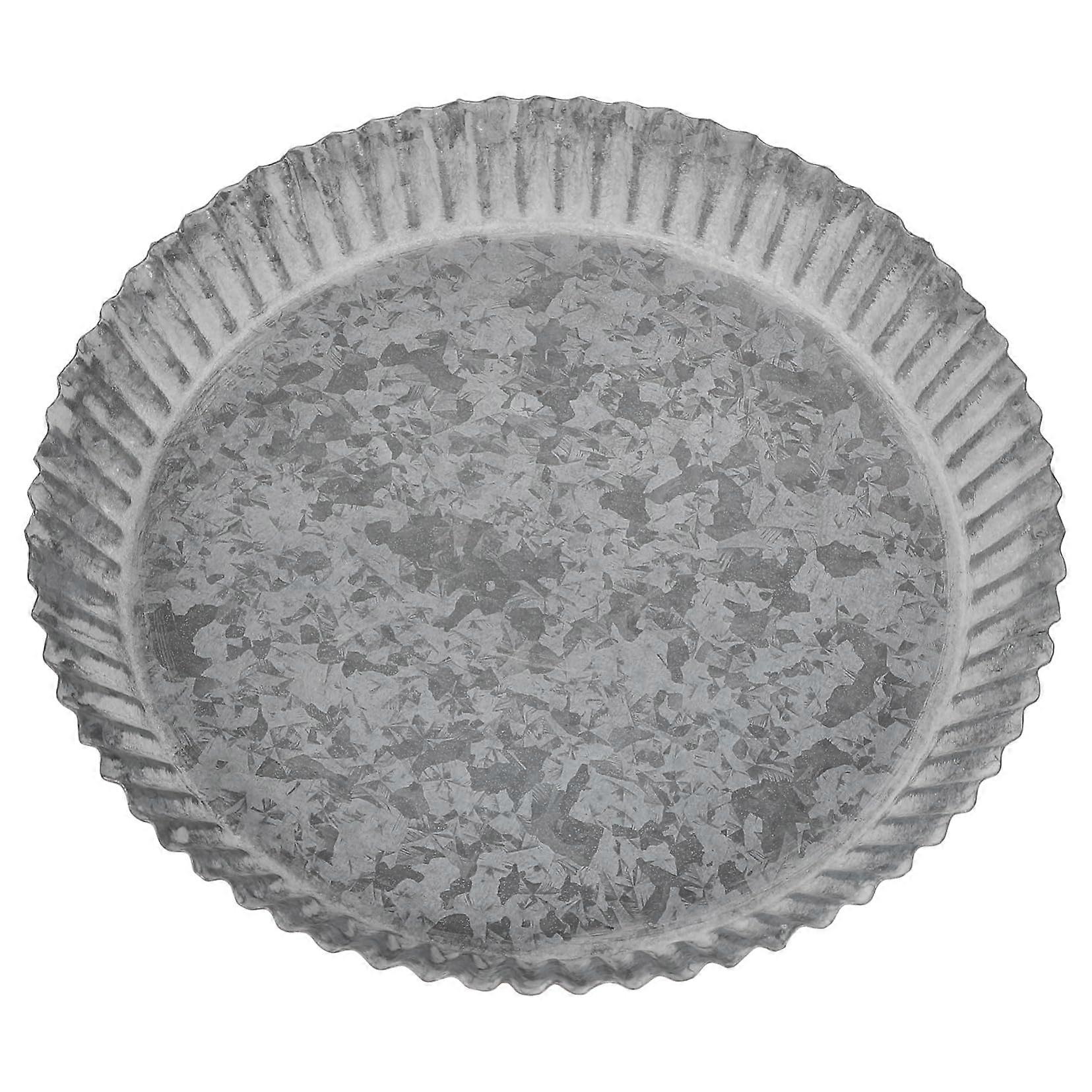 Retro Metal Saucer Tray for Plants – Durable Round Multifunctional Tray for Indoor Bonsai and Houseplants