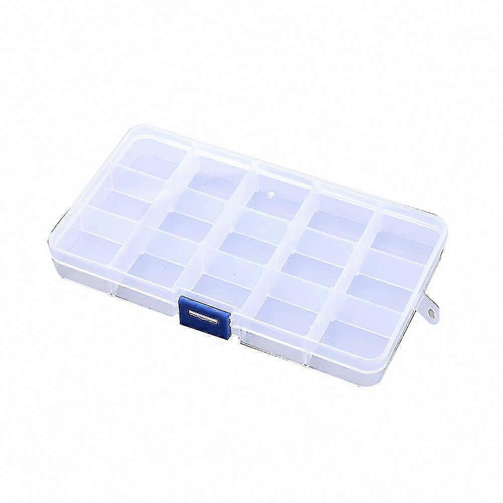 10/15/24 Compartments Clear Adjustable Storage Box Organizer with 15 Grids for Small Items