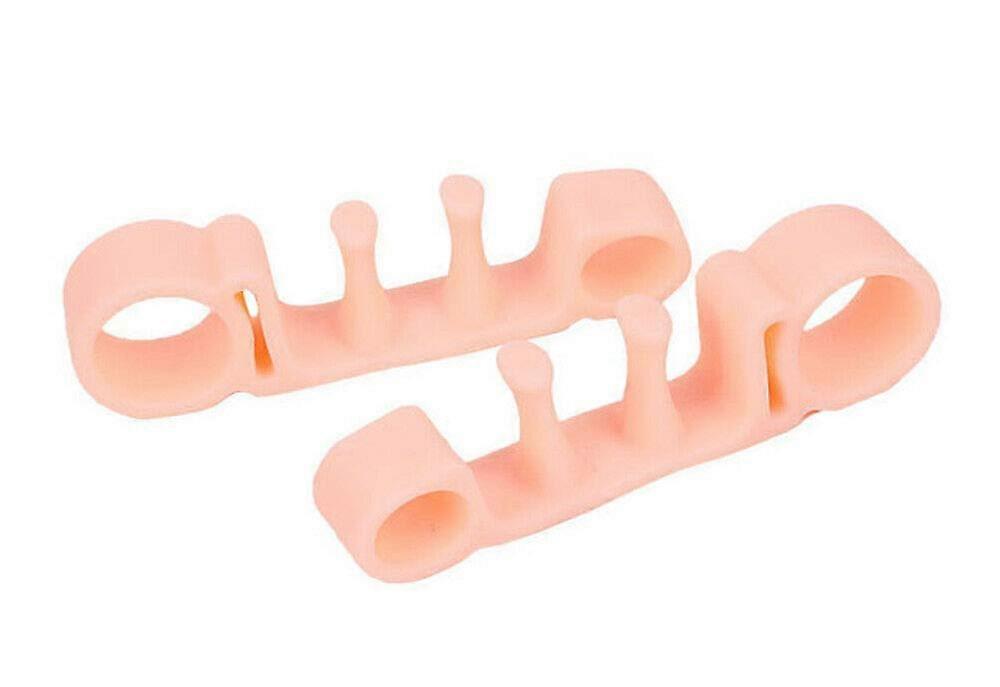 2 Pair Orthopedic Bunion Corrector 2.0 Toe Separators Elastic Straighteners Spacers (Beige)