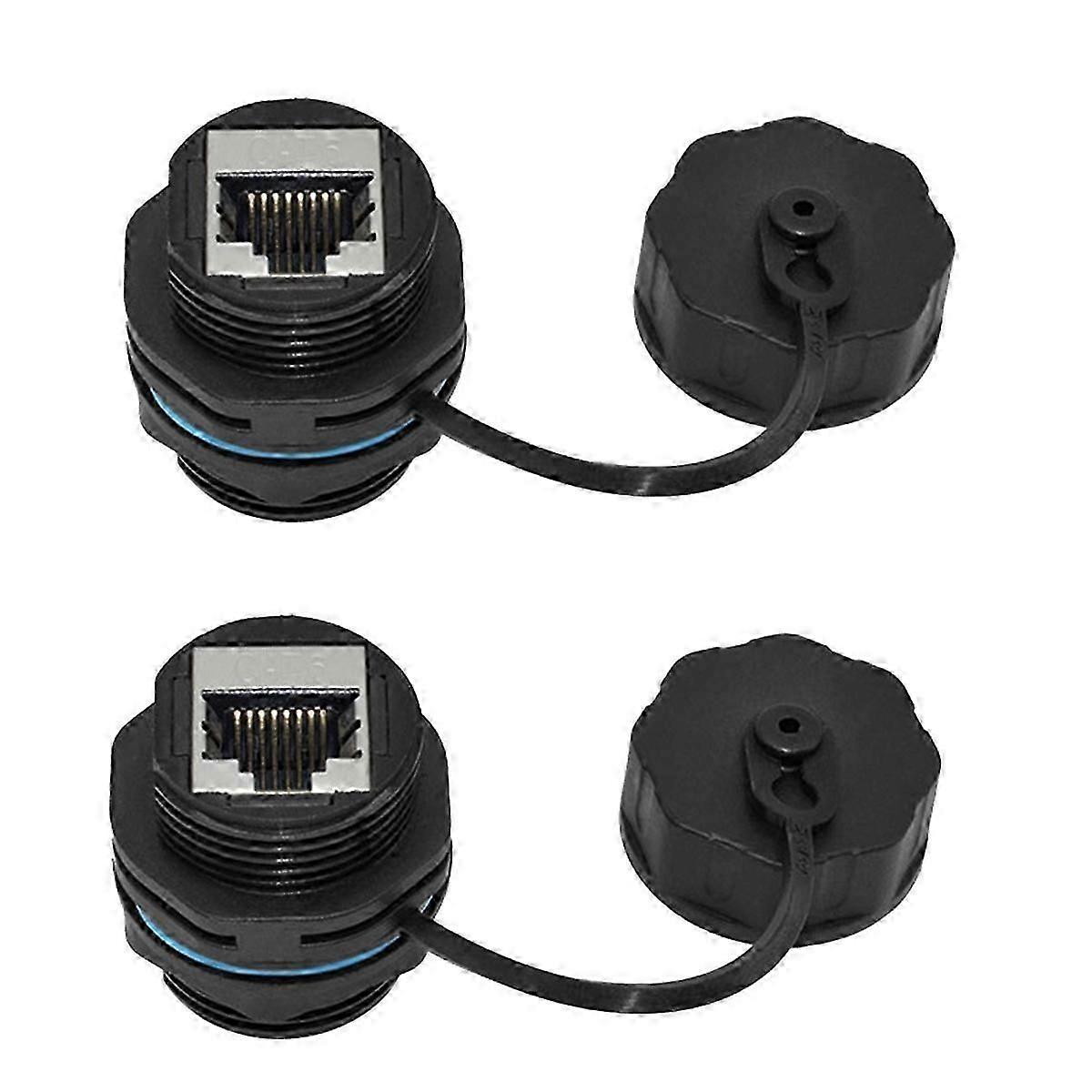 2PCS RJ45 σύνδεσμος στήριξης σε πάνελ, IP68 θωρακισμένος βιομηχανικός σύνδεσμος Ethernet LAN μέσω σύνδεσης f