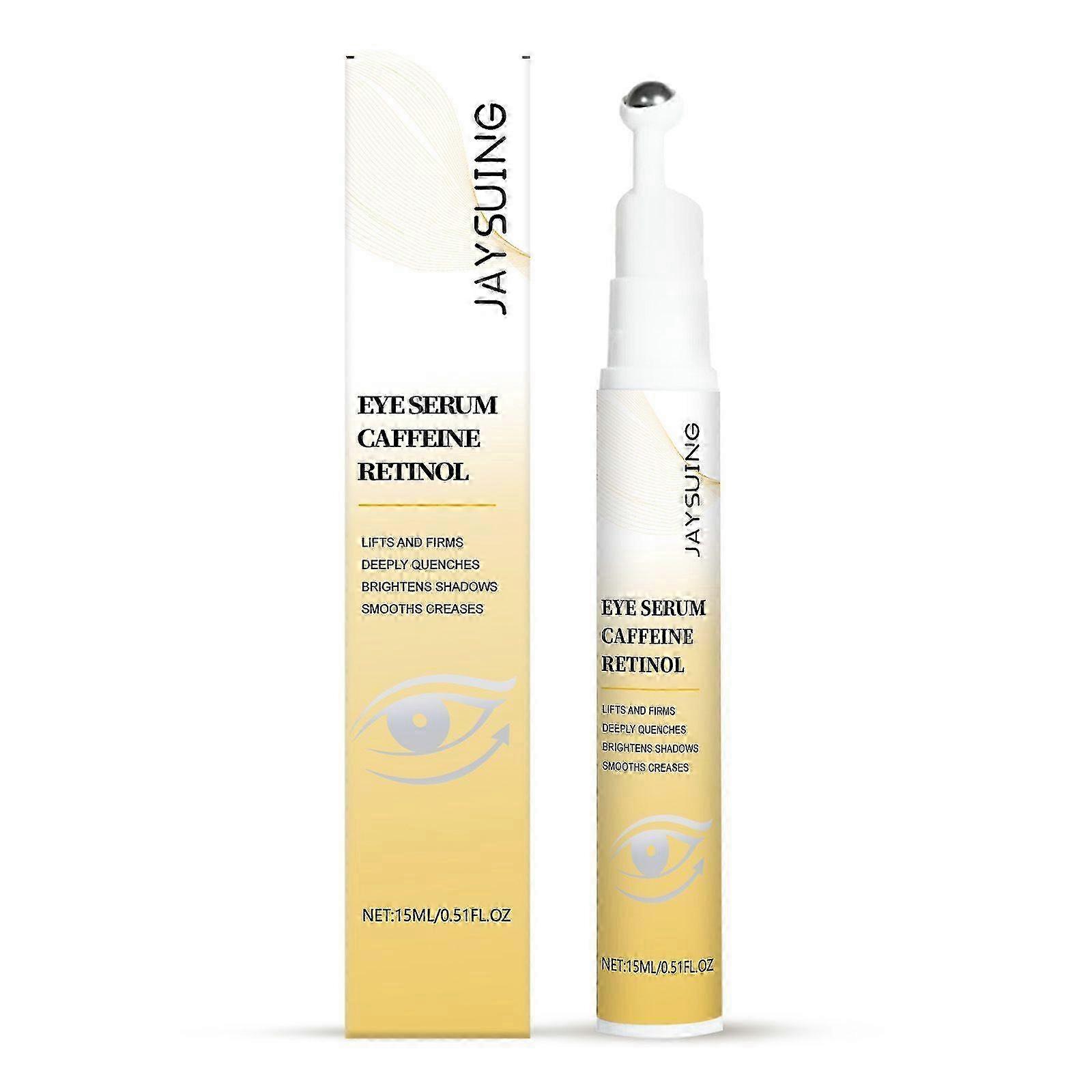 Caffeine Retinol Eye Serum for Dark Circles, Under Eye Treatment, Anti Aging, Puffiness & Fine Lines With Ice Roller for Puffy Eyes