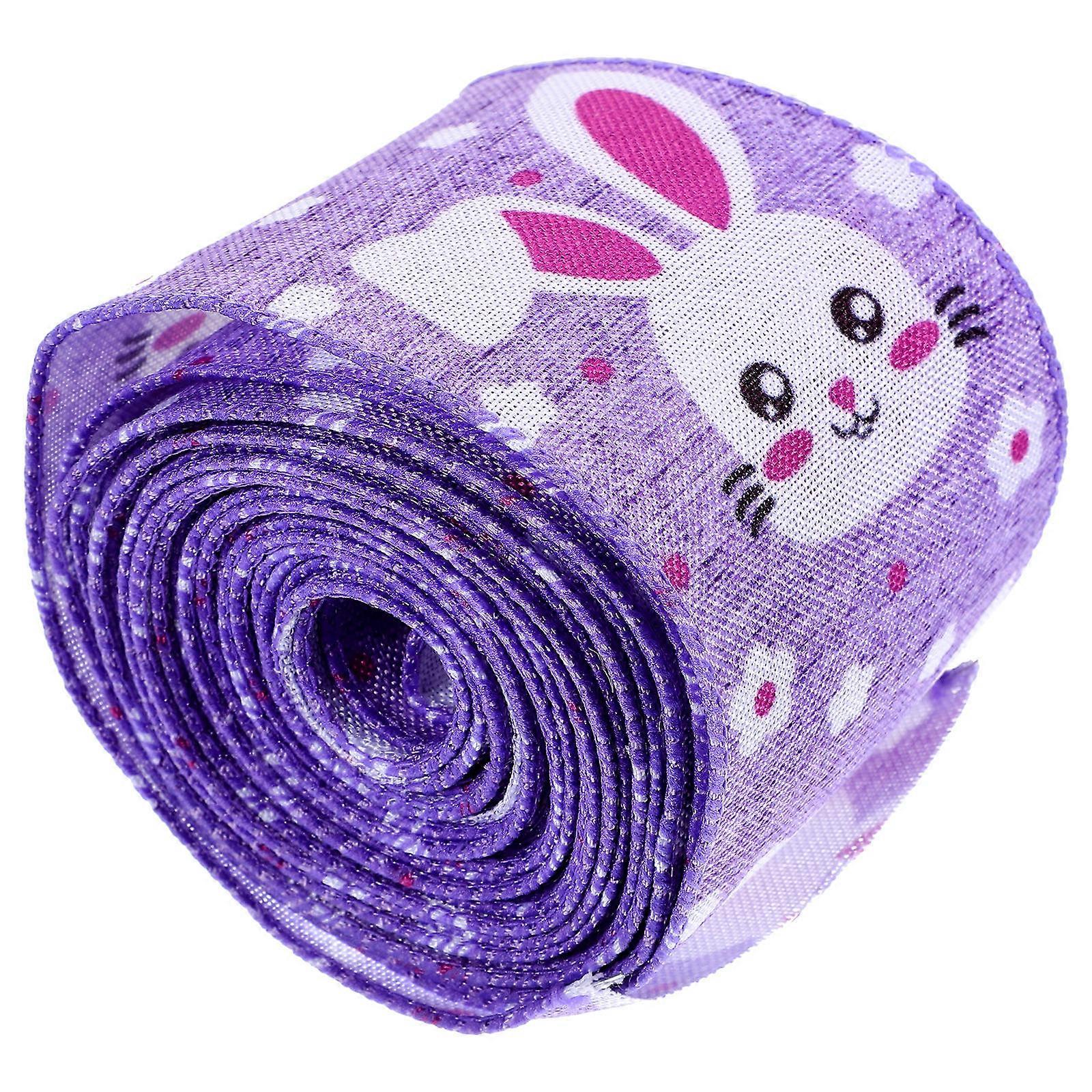 Ribbon Wired Edge Ribbon for Easter Crafts Multi Linen Wire Material Suitable for Crafts 1roll