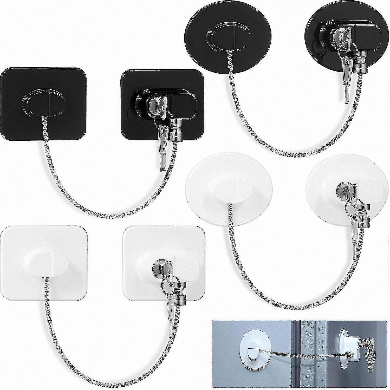 4 Pack Refrigerator Lock with 8 Keys, Fridge and Freezer Security Solution