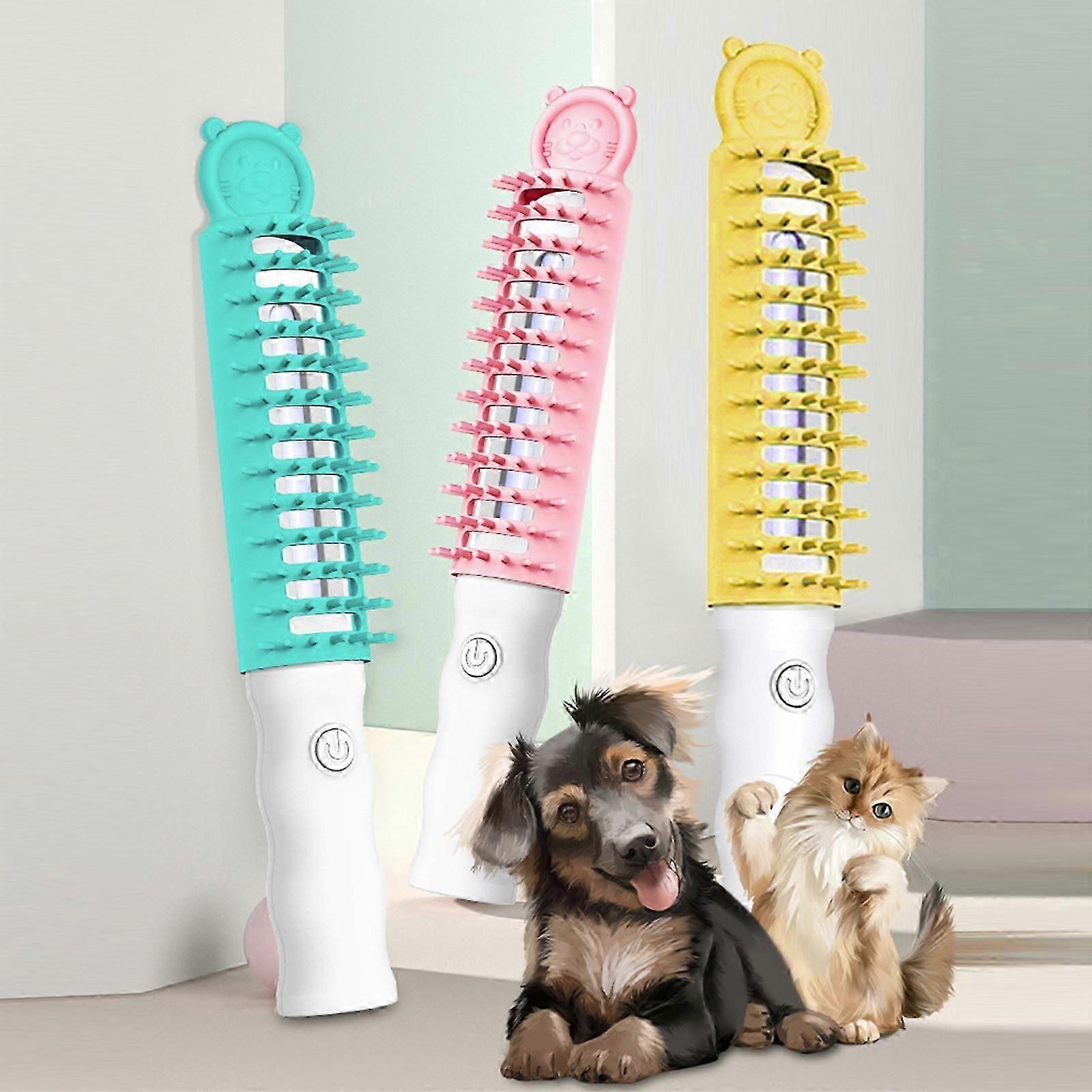 UV Pet Dog Comb, 2 in 1 Puppy Grooming Combs with Sterilization and combing, Portable Disinfectant Lamp Grooming Combs