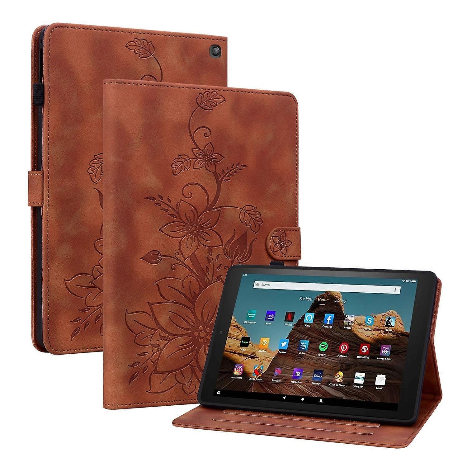 Lily Embossed Leather Tablet Case