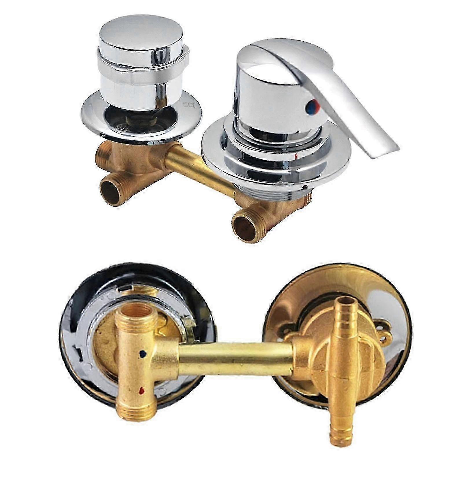 Robinet de douche à cinq voies en laiton avec soupape de dérivation filetée pour baignoire et cabine de douche avec robinet d’eau froide et chaude