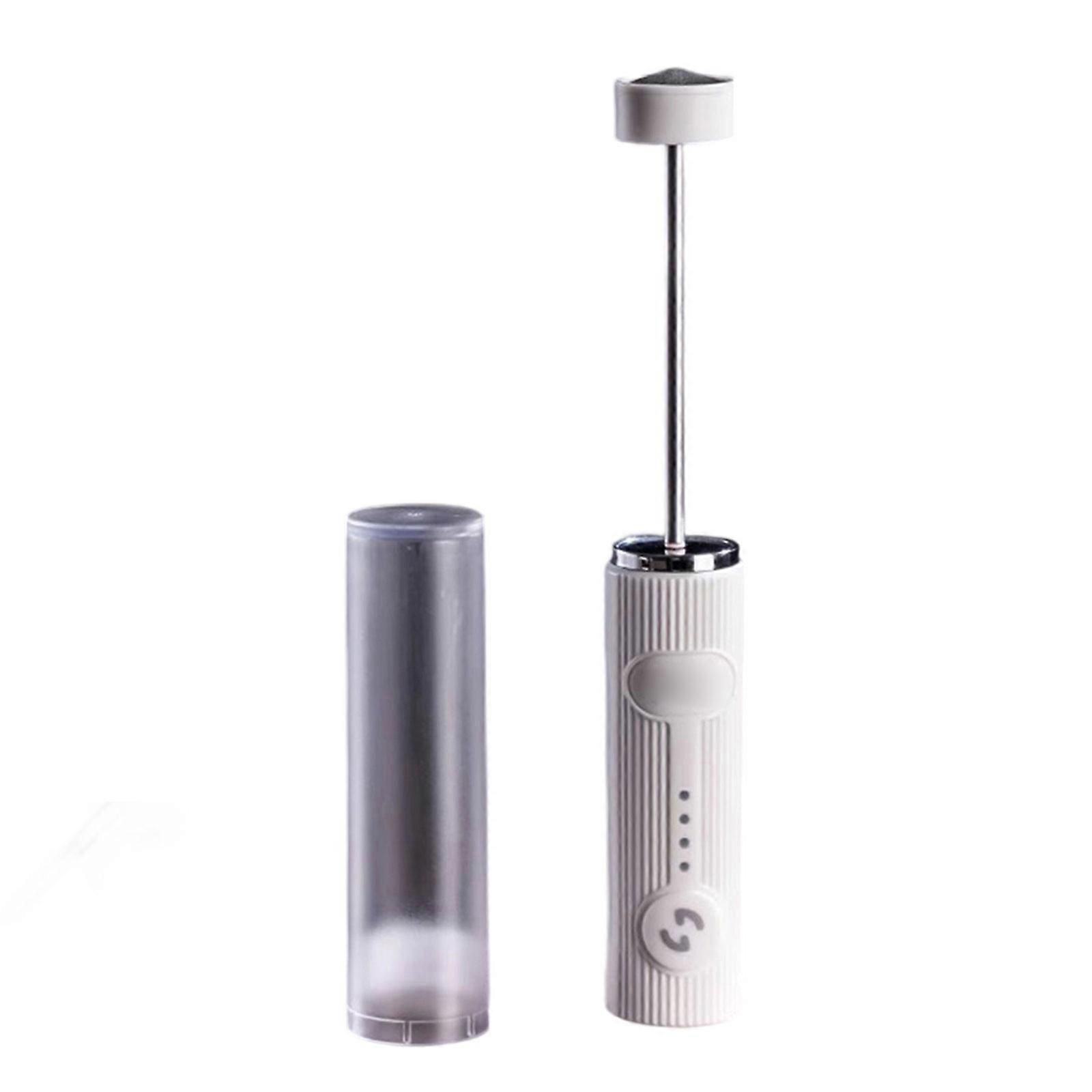 Electric Milk Whisk Wireless Handheld Blender  Kitchen Tool for Frothing Coffee Mixing Beverages and Baking Ingredients  White