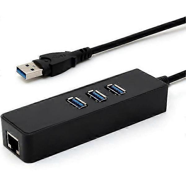 USB 3.0 Hub, 3 Ports USB HUB with RJ45 10/100/1000 Gigabit Ethernet Network Adapter, Converter Wired USB Network Adapter for Ultrabooks, Notebooks, T