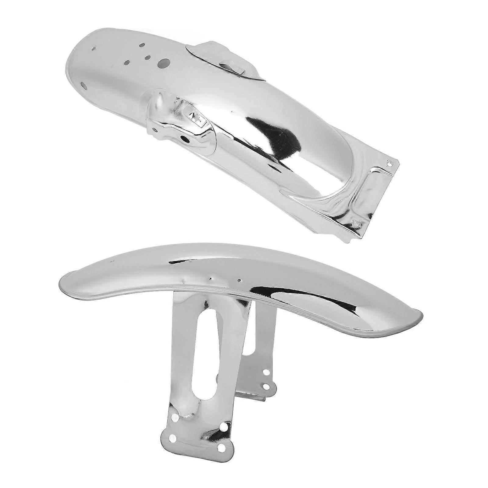 1 Pair Motorcycle Fender Shockproof Strong Strength Front Rear Wheel Guard Replacement for Suzuki CG125 GN125 Electroplating