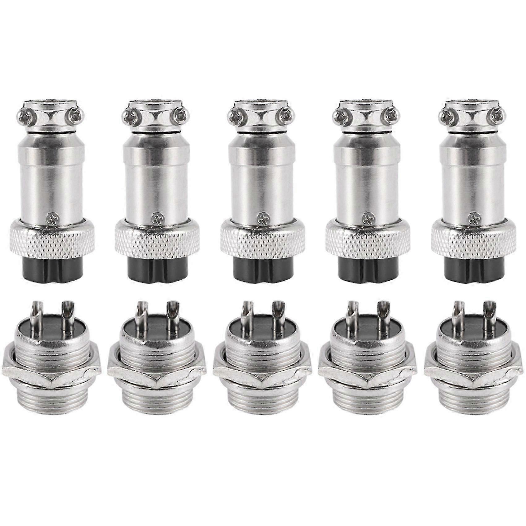 2 pin 16mm aviation connectors panel mount pack