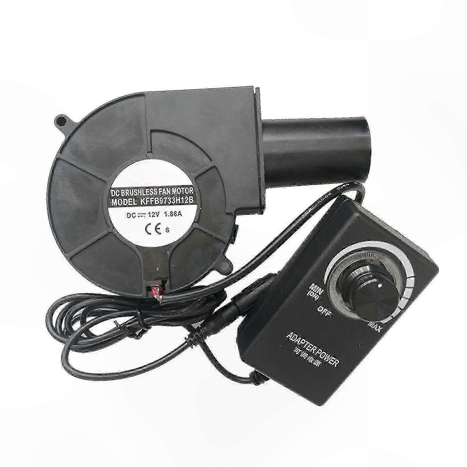 12V DC High-Speed Turbo Fan with Adjustable Speed for Oil Stoves and BBQ Use