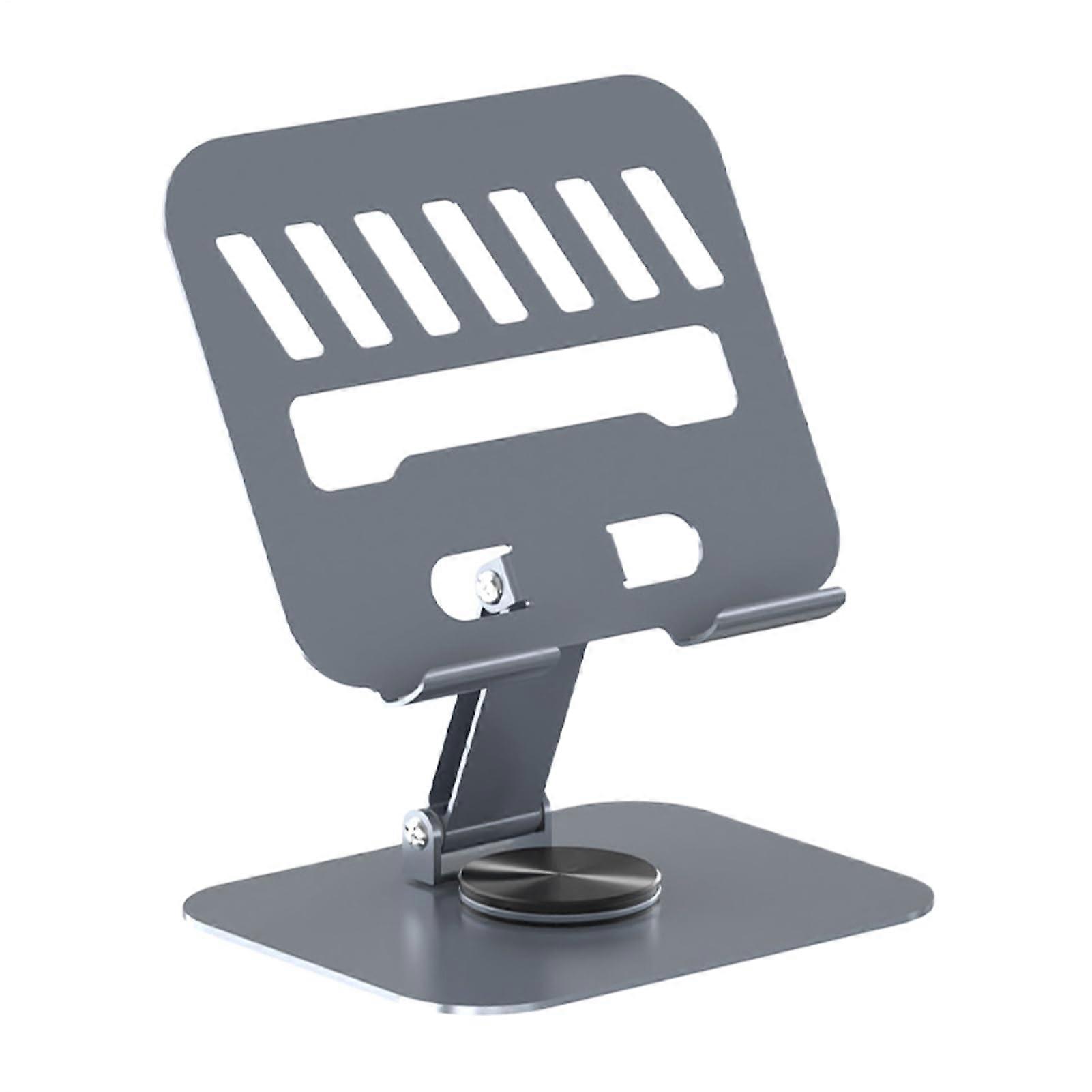 Laptop Stand For Desk Notebook Riser Mount, Height Adjustable, 360-Degree Rotating Base, Workplace And Gaming, Gun Grey