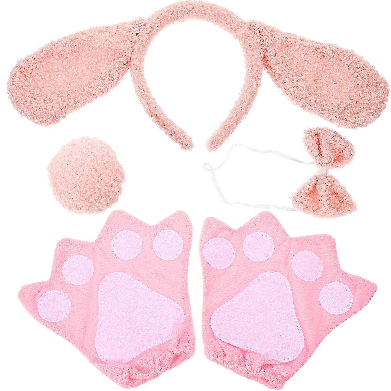 Cosplay Dog Headband With Ear Shape For Role-Playing Activities In Assorted For Costume Parties Featuring Gloves And Nose In 1 Set