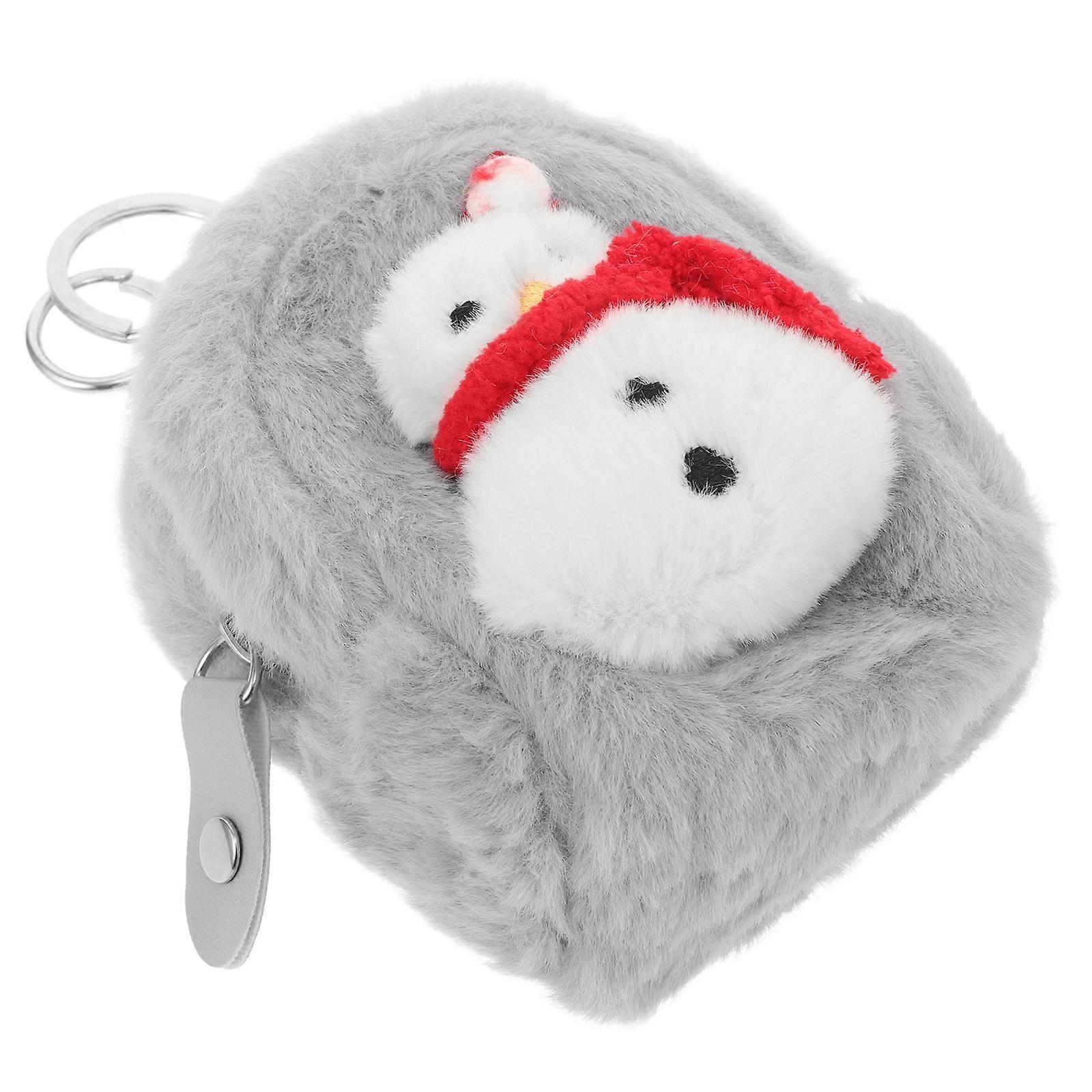 Snowman Keychain Wallet for Storage Use Mini Cute Purse Keychain Plush