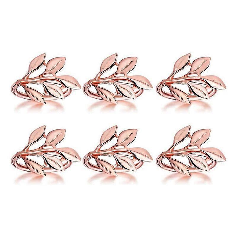 6 Pcs Napkin Ring,Leaf Napkin Set,Napkin Ring Napkin Holder Decoration,Suitable for Christmas,Holid