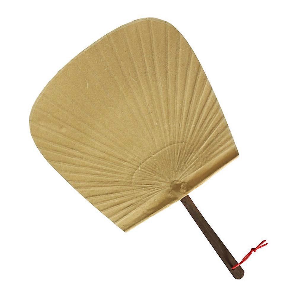 Golden Japanese Art Fan for Decor Made of Plastic and Paper 1 Piece