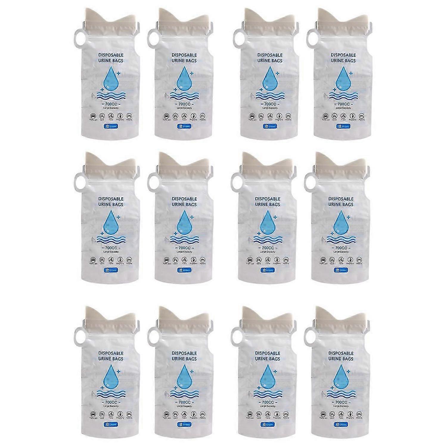 12Pcs Disposable 700Ml Portable Emergency Urine Bag,Leak-Proof Toilet