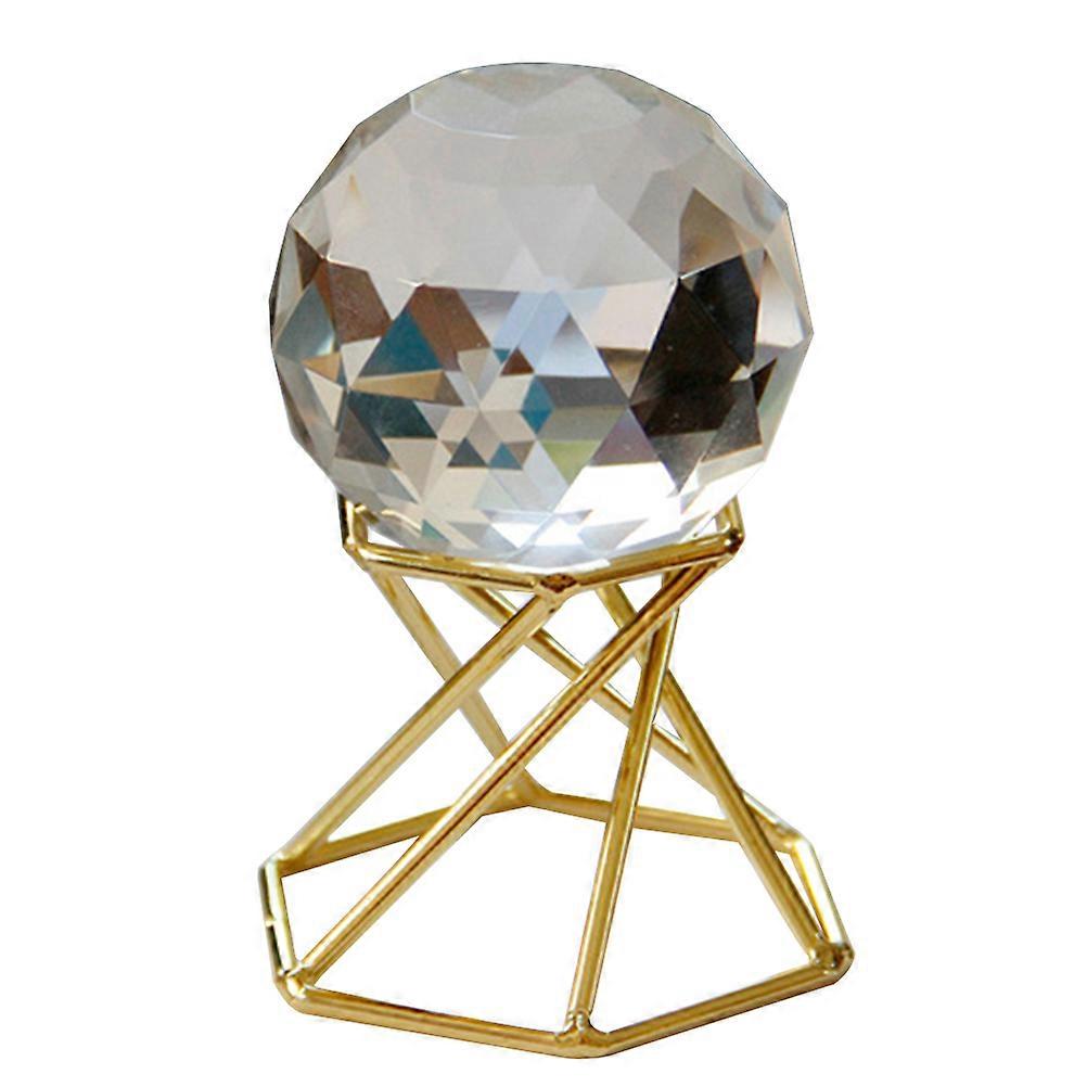 Clear Glass Ball with Alloy Stand for Desktop Decoration 5Pcs