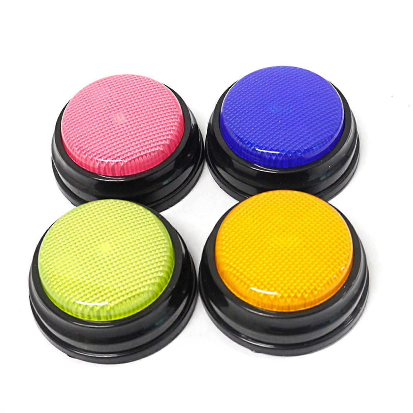 Recordable Talking Button with Led Function Learning Resources Buzzers Orange+Blue+Green+Pink