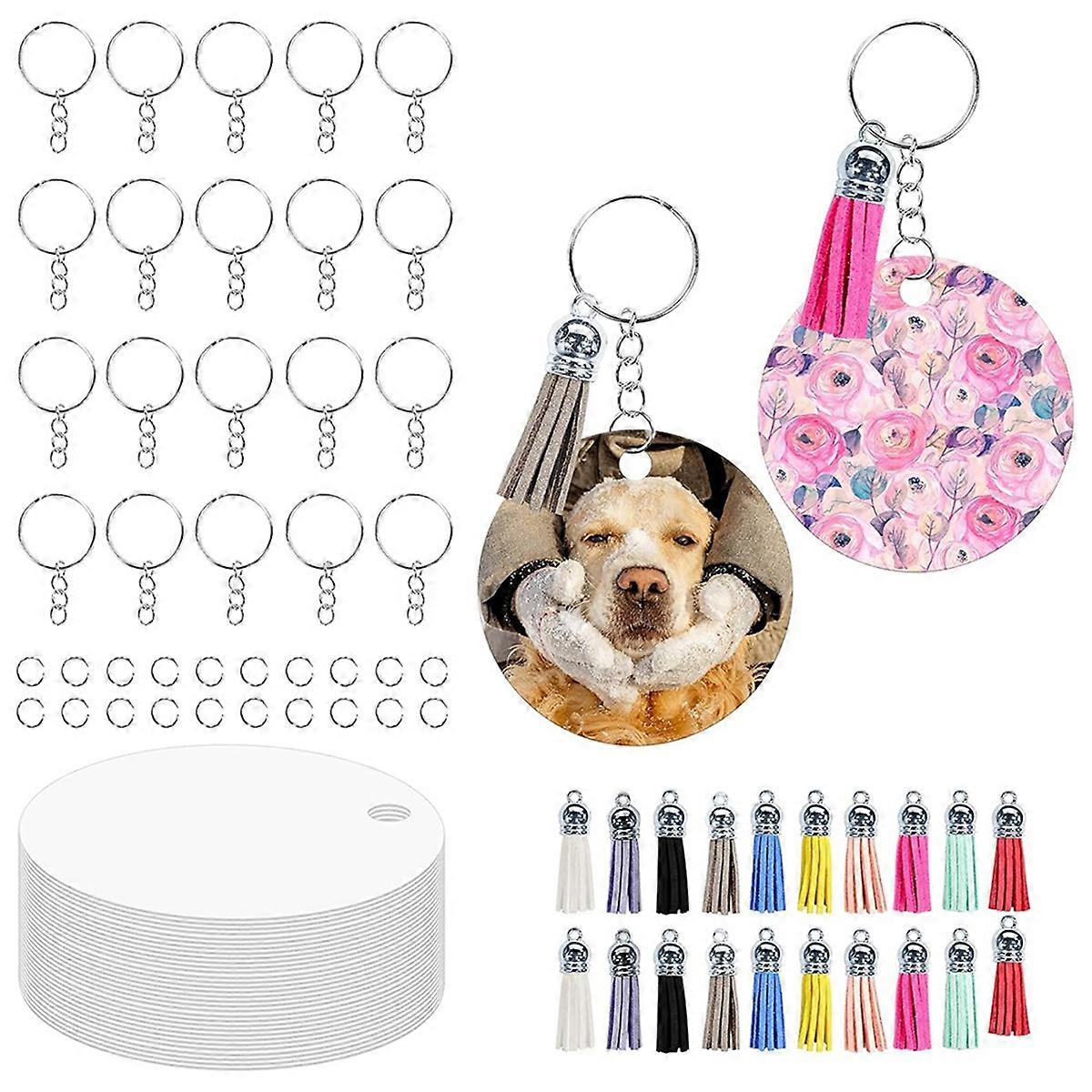 60 Pcs Metal Sublimation Keychain Blanks Bulk,Sublimation Ornament B