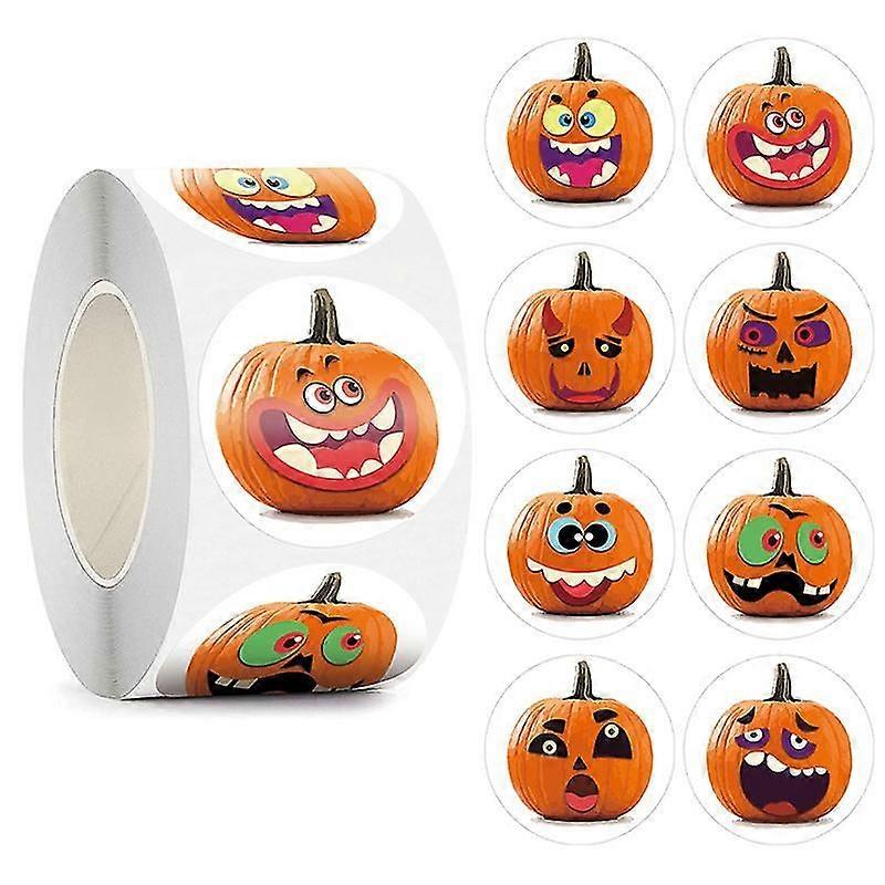 1,000 sets of children's Halloween stickers, pumpkin patterns, 16 bright colors and patterns, and round envelope stickers for Halloween party decorati