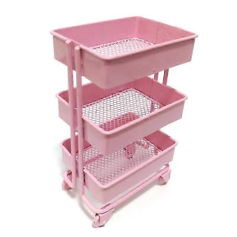 Mini Trolley Floor Storage Rack With Wheels - Dollhouse Miniature Furniture Shelf Bookshelf - Storage And Display Decoration