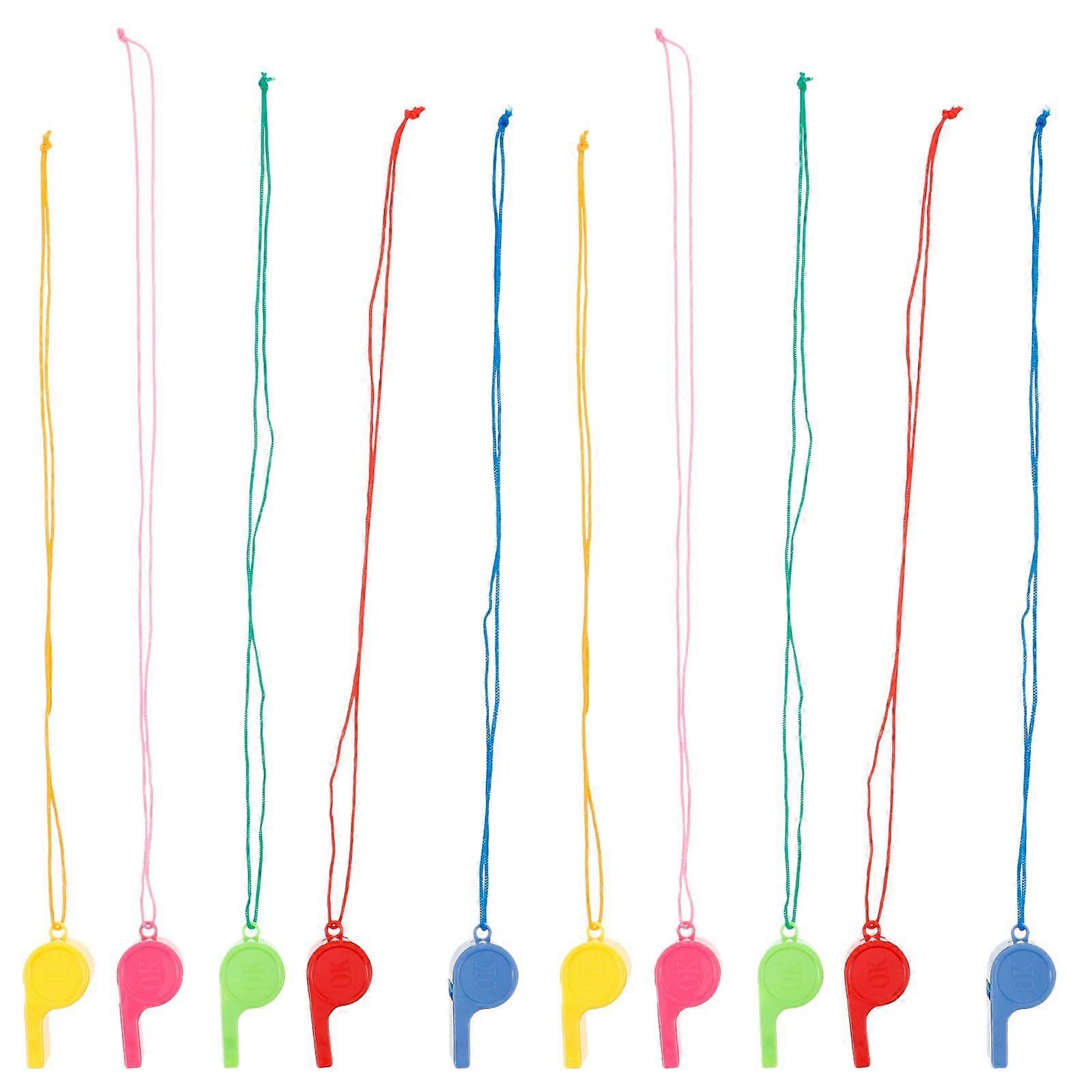 24Pcs Colorful Whistle Sports Race Cheering Whistle Multi-function Whistle Referee Whistle
