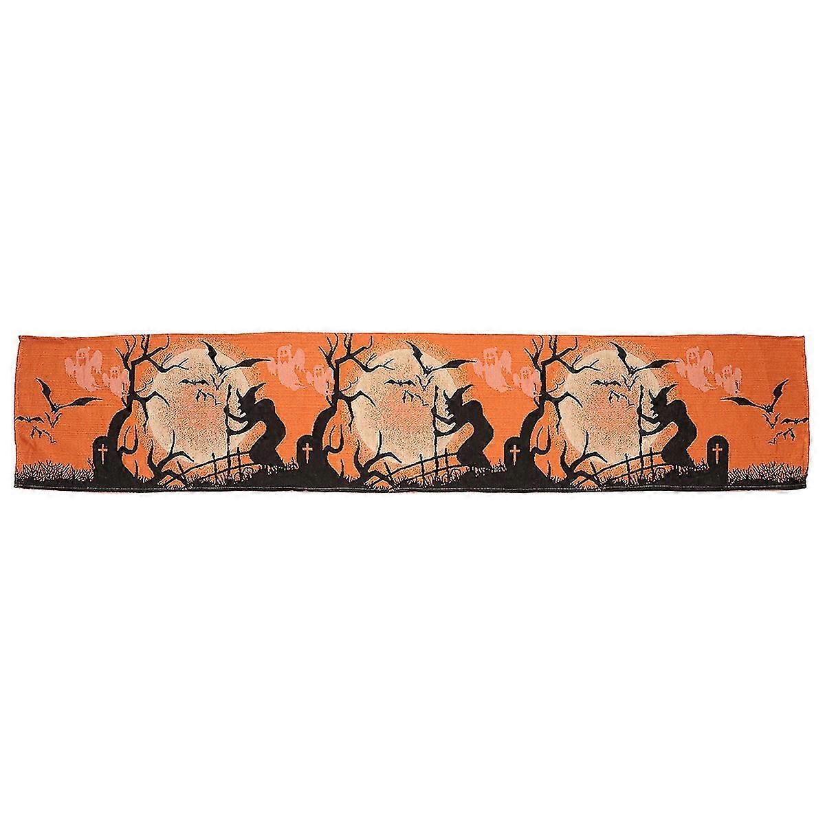 1pc Halloween Table Cloth Scene Layout Prop Bat Witch Table Mat (assorted Color)