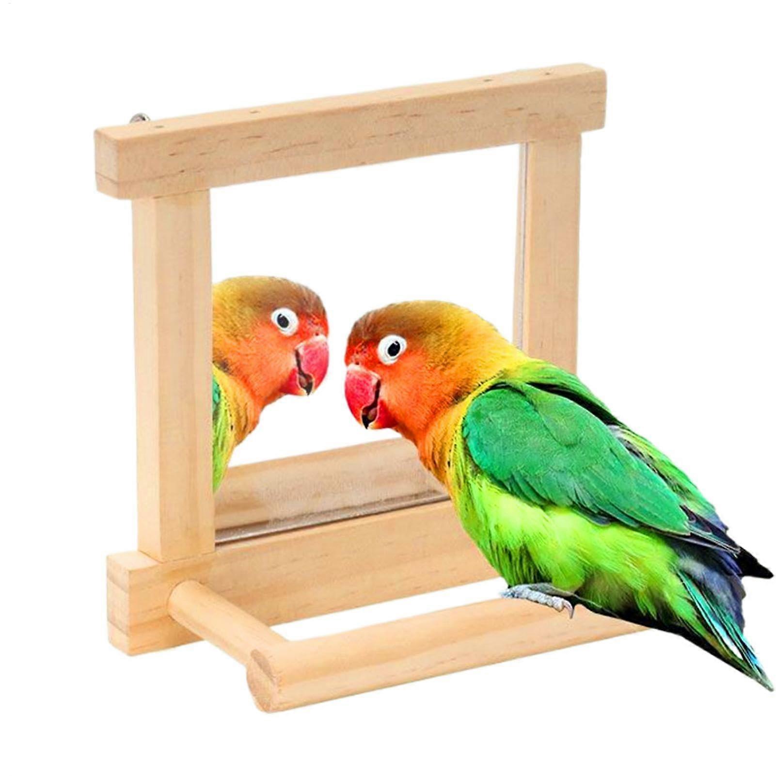 Parrot Perch Stand for Cage, Wooden Edge Branch, Interactive Parrot Sticks and Climbing Branches for Parakeets