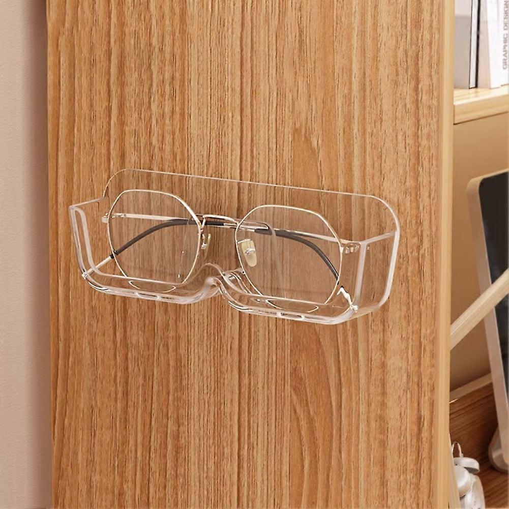 Wall-Mounted Glasses Holder, Adhesive Eyewear Organizer for Reading Glasses & Sunglasses, Space-Saving & Scratch-Proof with Strong Adhesion, Easy