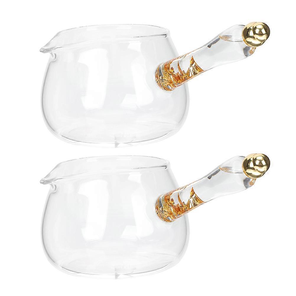 Glass Gongfu Tea Set Strainer for Hot Beverage Serving 6Pcs with Handle