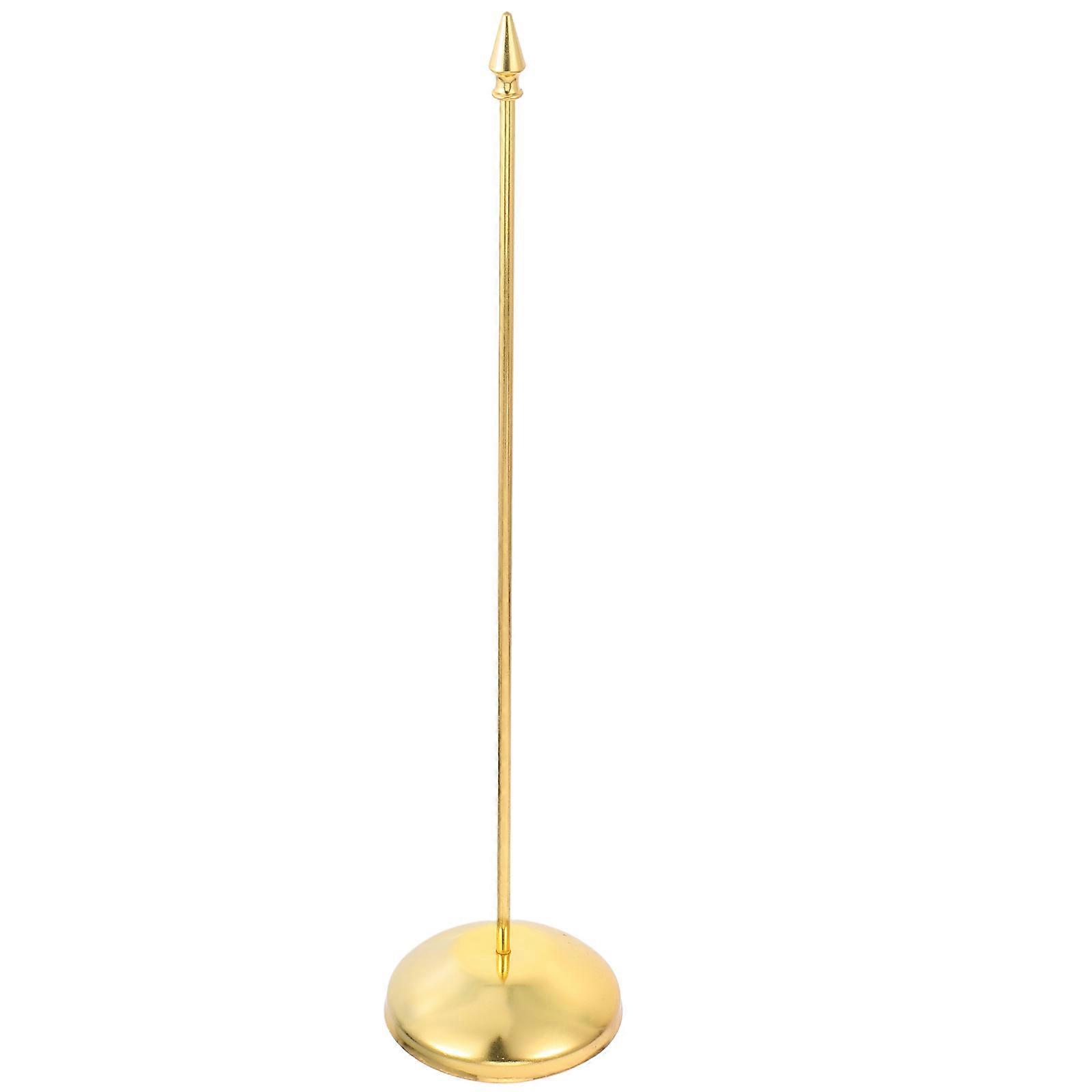Metal Flag Pole Holder for Office Table Display 2Pcs Golden Set