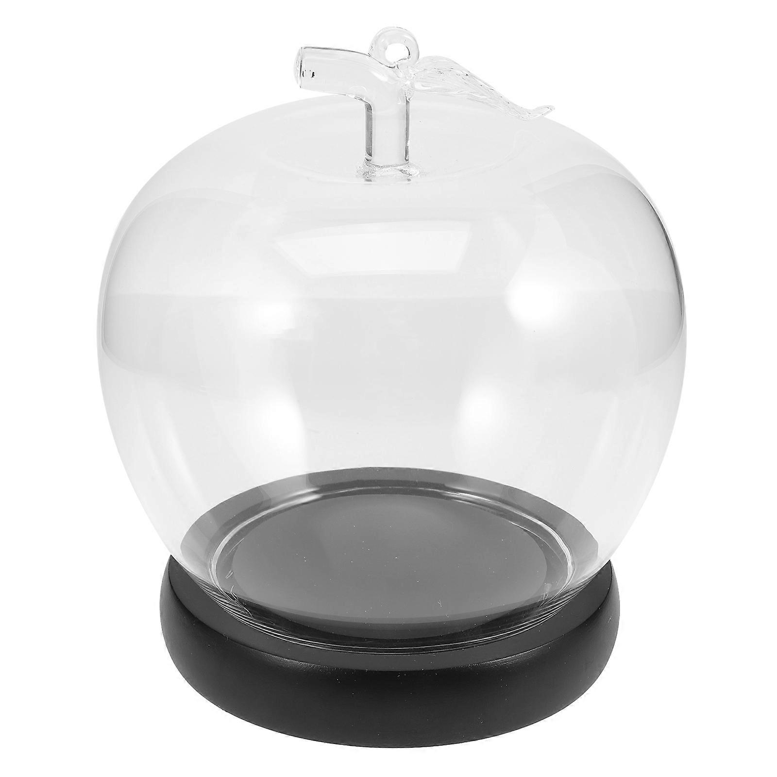 Clear Glass Dome for Display 4Pcs Apple Shape with Decorative Base