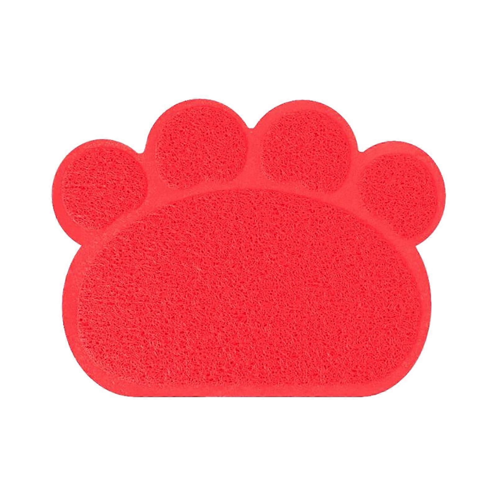 Sehao Cat Litter Pads, Mat for Litter Boxes - Trap Mess & Scatter Control, Washable Pet Rug - Small Red