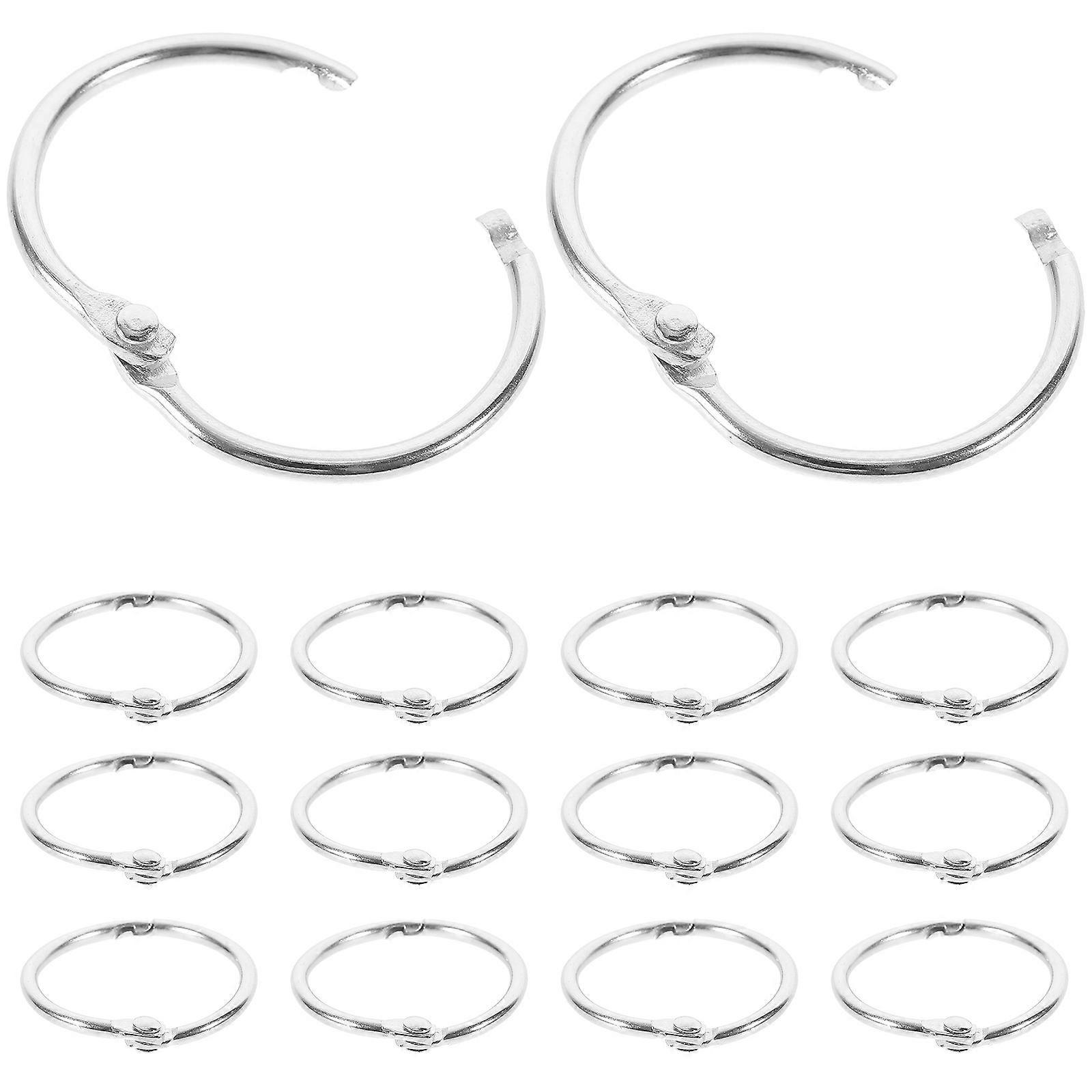 Loose Leaf Rings 20Pcs Book Rings Snap Metal for Organizing Loose Leaves DIY Projects Silver Binding